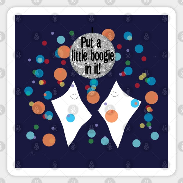 How do you get a tissue to dance? You put a little boogie in it Sticker by ahadden